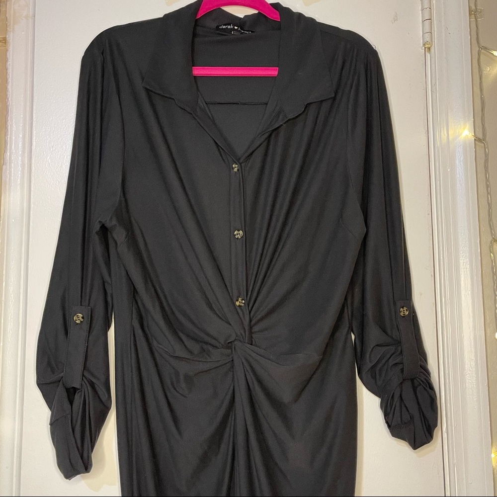 Black twist front dress